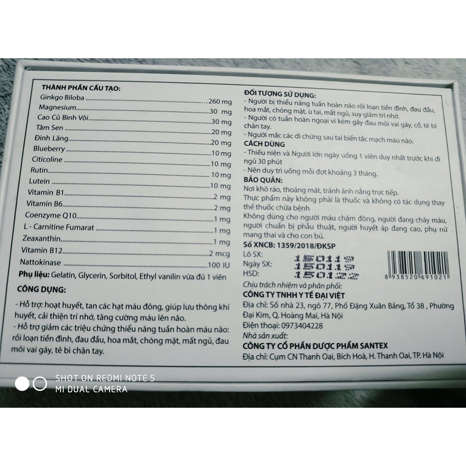 Davigink - hỗ trợ hoạt huyết, tan các hạt máu đông, giúp lưu thông khí huyết, cải thiện trí não