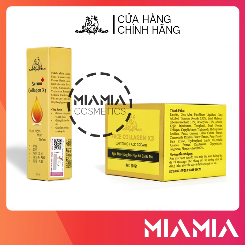 Combo Kem Face Đông Anh Collagen X3 và Serum Colagen X3 chính hãng Nguyễn Huỳnh Như