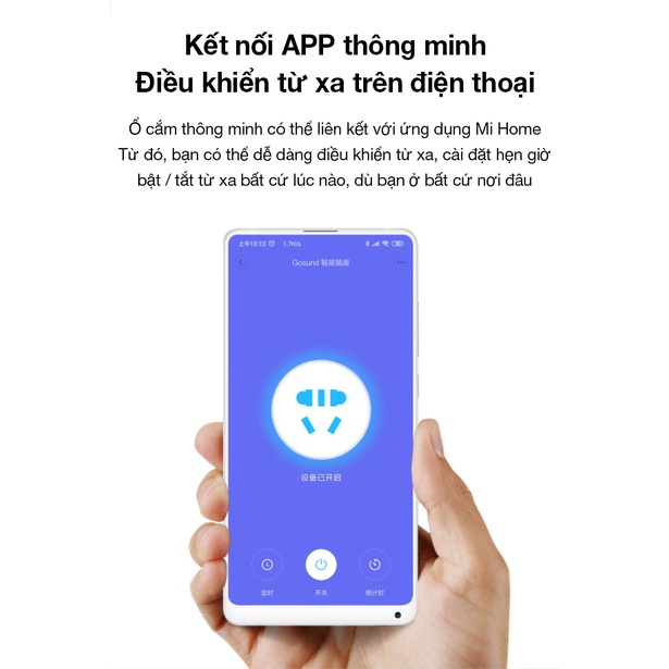 Ổ cắm thông minh Xiaomi Gosund CP1 kết nối app