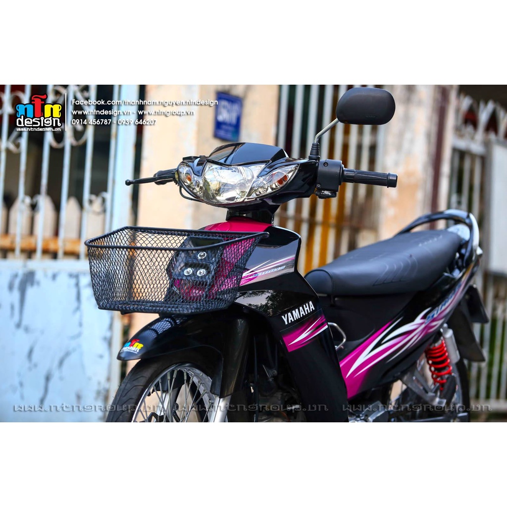 Tem Rời Dán Xe Sirius Mẫu Hoa Văn Hồng Đen Xanh Cực Đẹp, Hàng 3 Lớp Chất Lượng Cao