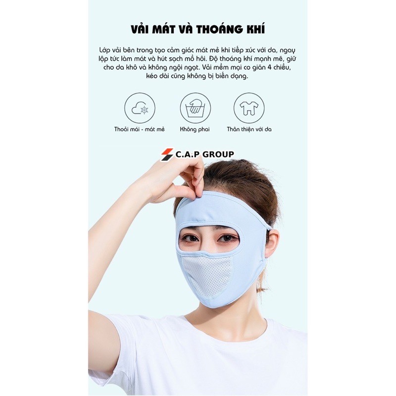 Khẩu trang vải mùa hè, che kín mặt, chống nắng,chống tia uv | BigBuy360 - bigbuy360.vn
