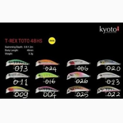 Phụ Kiện Dĩa Chìm Kyoto T-rex Toto 48hs (4.8cm / 5.5gr / Depth: 0.5-1.2m)