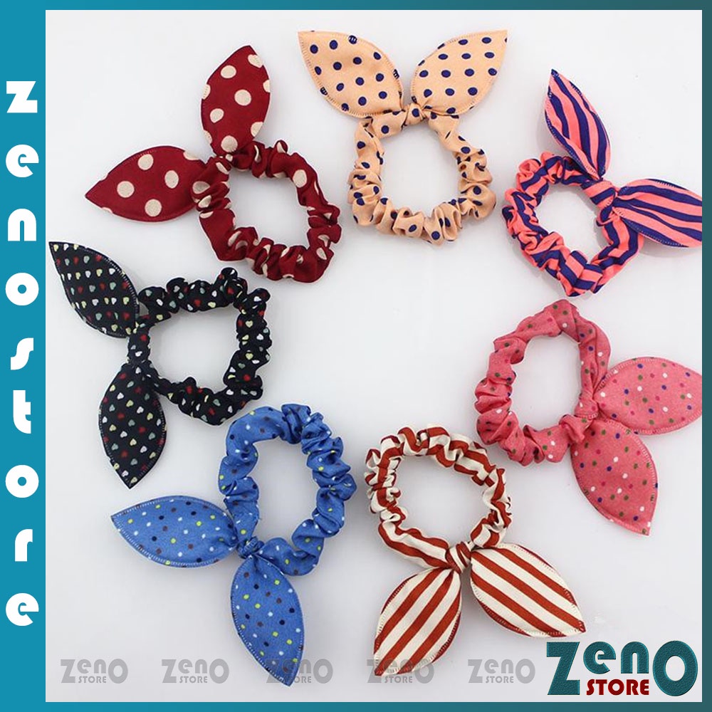 Set 10 dây buộc tóc tai thỏ cho bé, chun buộc tóc nhiều màu co giãn PT21