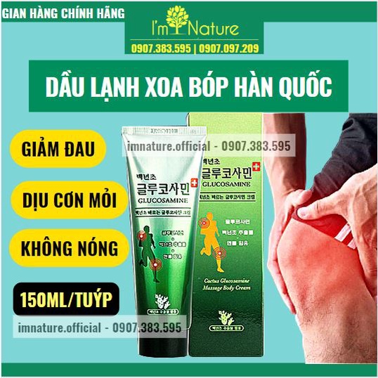 Dầu Lạnh Xoa Bóp Glucosamine Hàn Quốc Tuýp Xanh 150ml