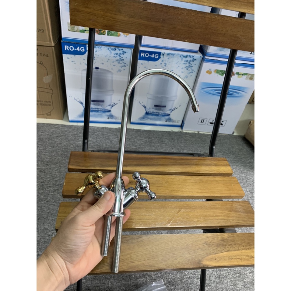 Vòi Gạt Đôi 2 Chân/  Vòi Máy Lọc Nước RO, Nano VÒI XOAY
