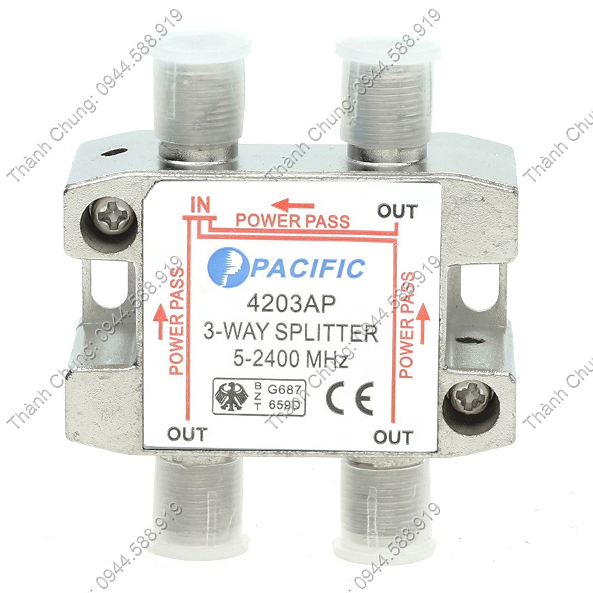 Bộ chia 3 truyền hình cáp Pacific 4203AP (5-2400mhz)