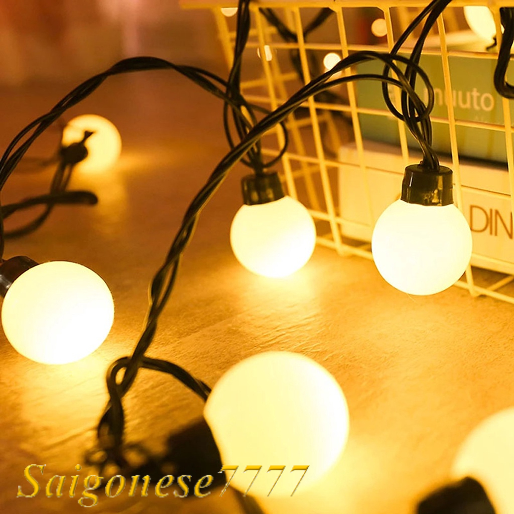 Dài 5 Mét 20 Bóng Đèn Tròn Cherry Ball Ping Pong Dây Đèn Led Chống Nước Trang Trí Ngoài Trời Noel Tết