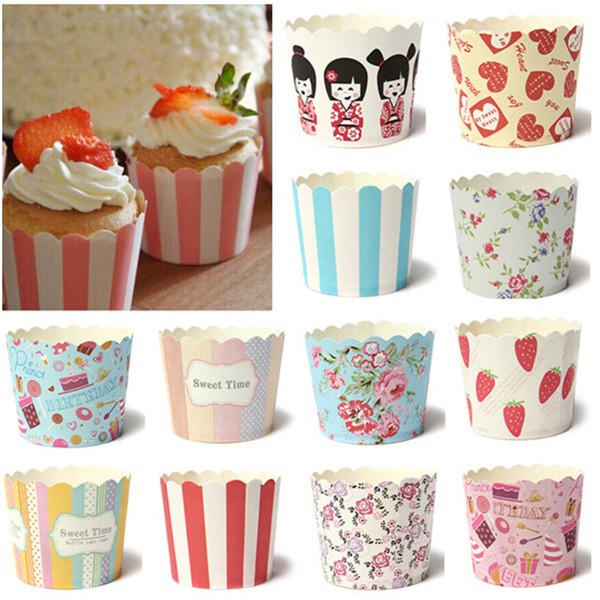 Combo 50 cái cốc giấy nướng bánh, lót khay cupcake