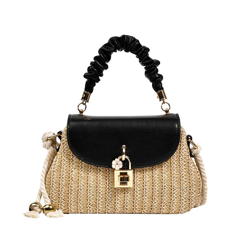 Túi Xách Đan Rơm Dáng Vuông Nhỏ Có Khóa Thời Trang Cho Nữ 8986#