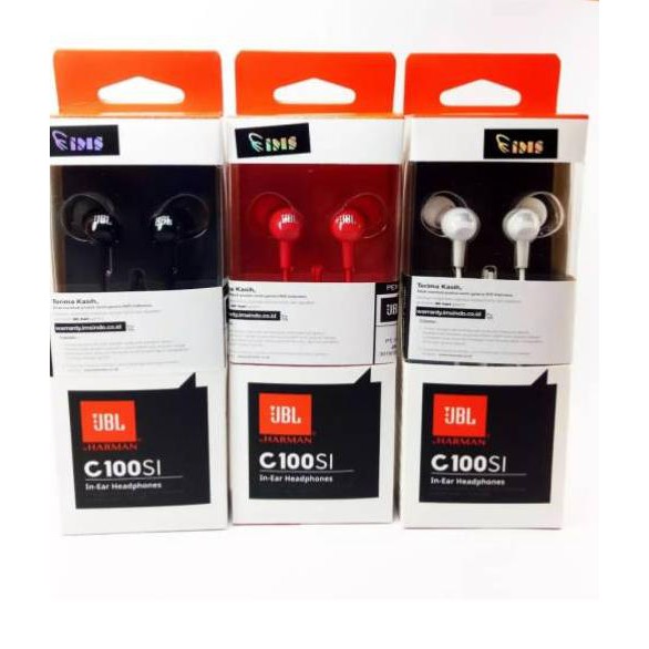 Tai Nghe Nhét Tai Jbl C100Si Chính Hãng / Jbl C100Si Có Micro Âm Thanh Stereo Sống Động