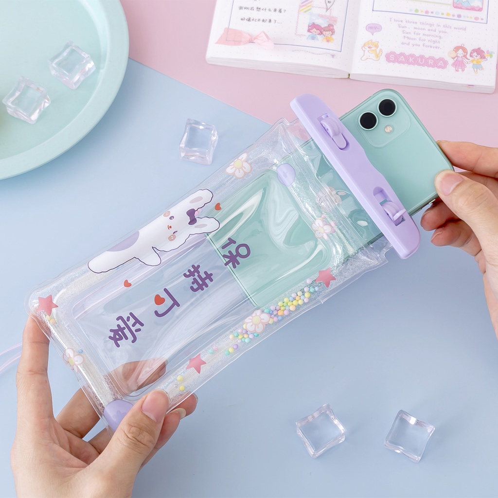 Túi Đựng Điện Thoại Siêu Mỏng Chống Nước Ip68 Họa Tiết Hoạt Hình