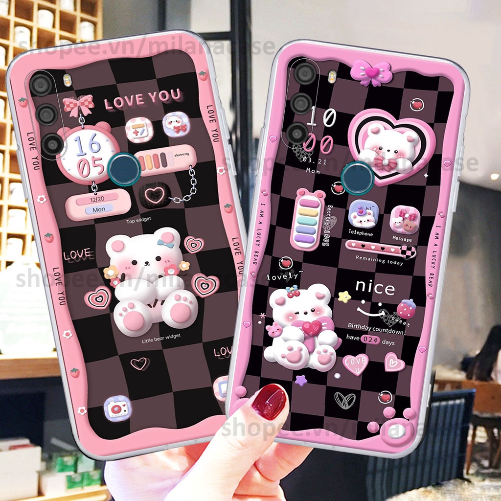 Ốp Vsmart Active 3 hình đồng hồ icon gấu mèo cute cực dễ thương ngộ nghĩnh