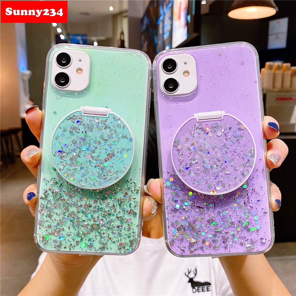 Ốp Điện Thoại Có Gương Trang Điểm Lấp Lánh Cho Iphone 12 Pro Max Iphone 6 6s 7 8 Plus 11 Pro Max