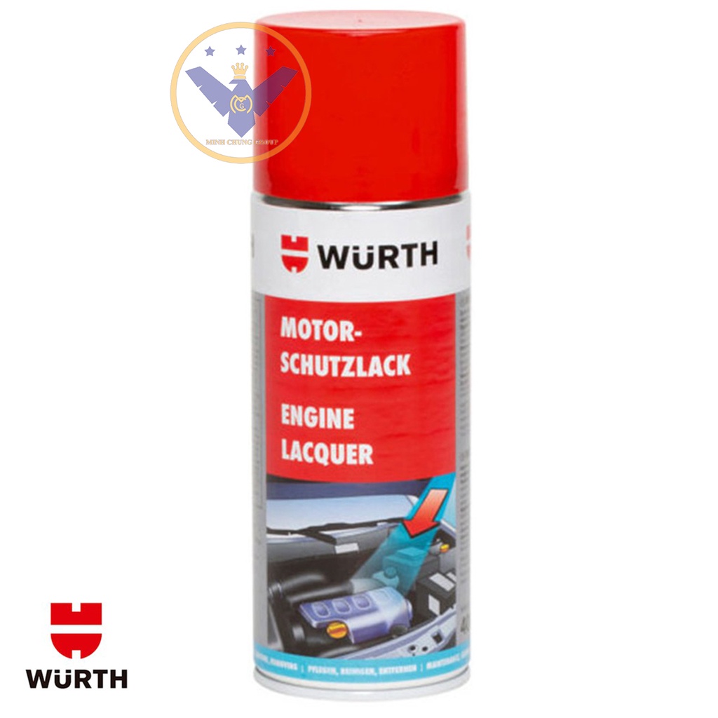 COMBO 2 chai xịt phủ bóng bảo vệ động cơ khoang máy Wurth Engine Lacquer 400ml