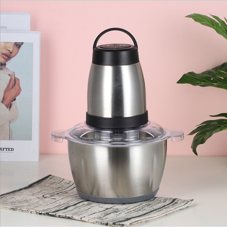 MÁY XAY THỊT INOX 304 DUNG TÍCH 2 LÍT DAO XAY 4 LƯỠI FOOD PROCESSOR