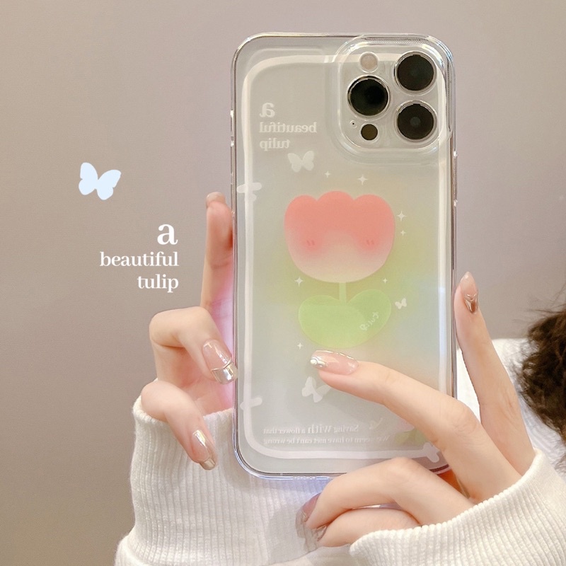 (SIÊU RẺ) Ốp lưng iphone 2 lớp nhũ a beautiful tulip 7plus/8/8plus/x/xr/xs/11/12/13/pro/max/plus/promax