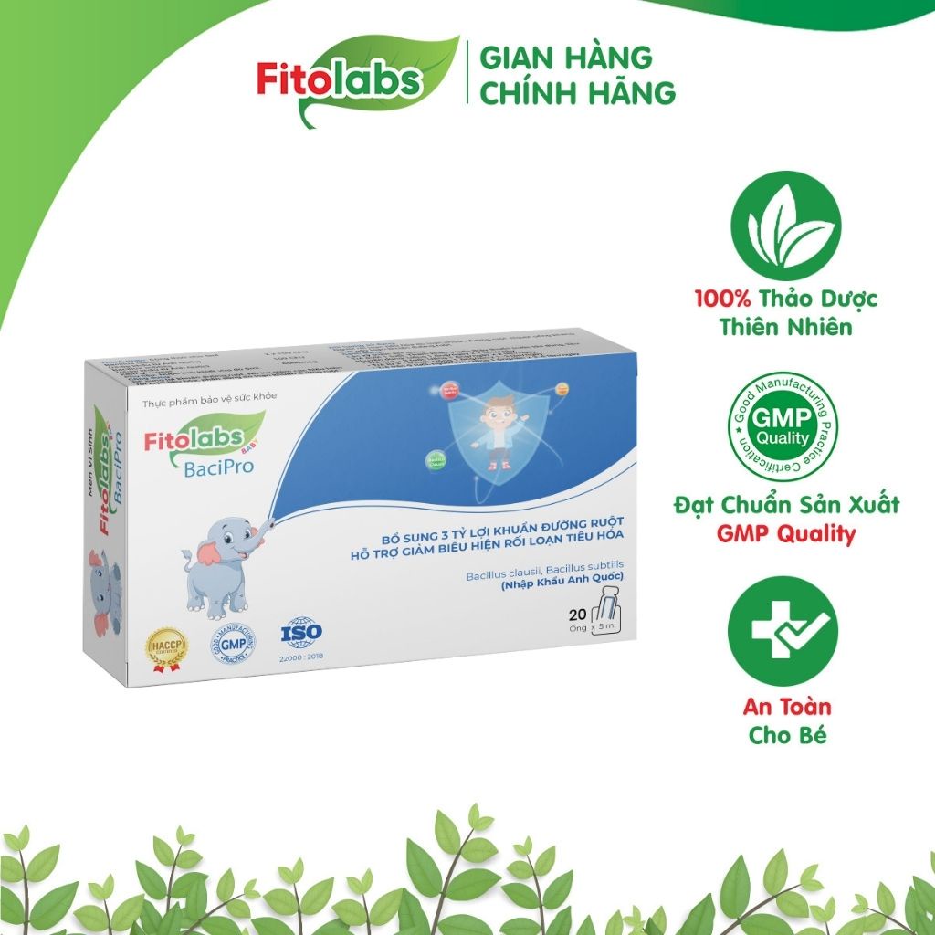 Men tiêu hoá trẻ em Fitolabs Bacipro kẽm cho bé rối loạn tiêu hóa men vi sinh cho trẻ sơ sinh bacillus subtilis
