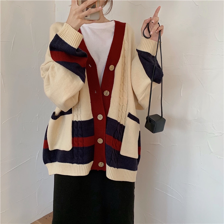 <Ready> Áo khoác len cardigan cổ chữ v thời trang xinh xắn thanh lịch | BigBuy360 - bigbuy360.vn