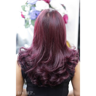Combo Nhuộm Tóc Màu Đỏ Tía + Oxy