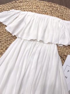 Đầm maxi trắng trễ vai(Hàng Thiết Kế)