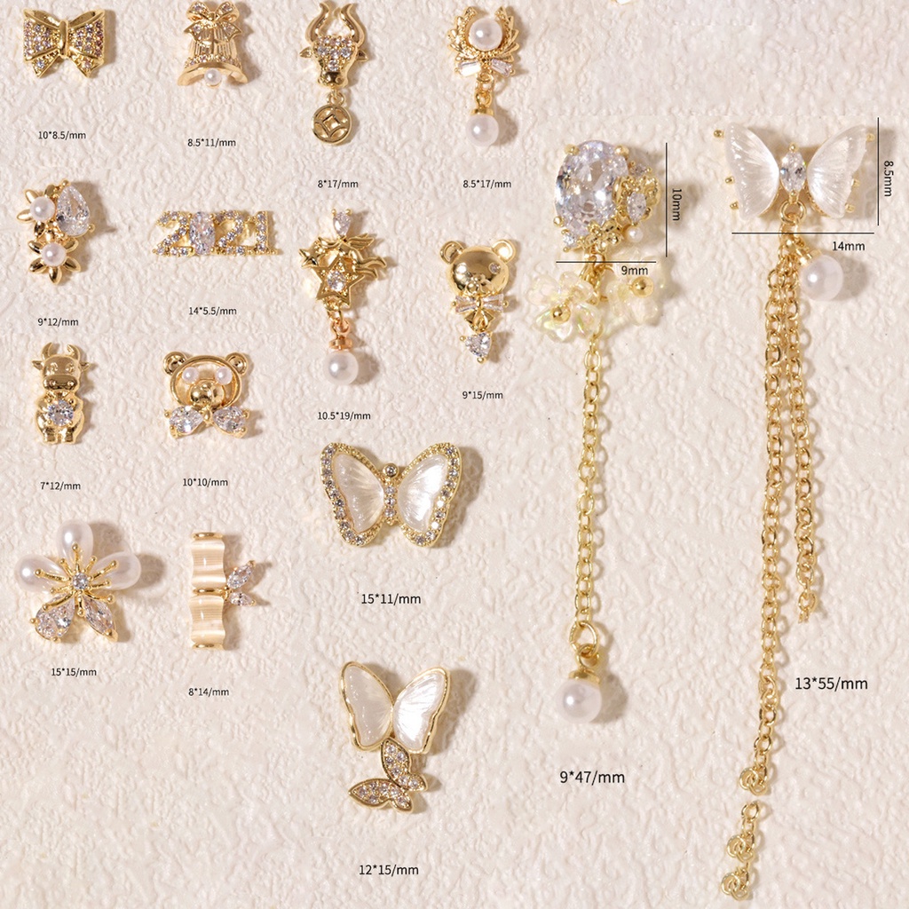 Phụ Kiện Đá Zirconia Hình Bướm Sáng Tạo Trang Trí Móng Tay