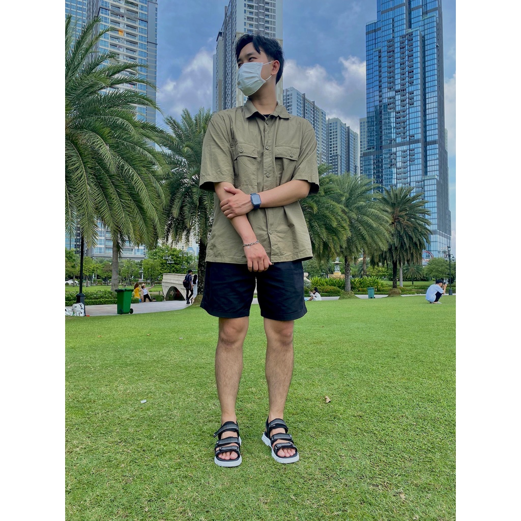 Giày Sandal Nam Nữ Unisex The BiLy Quai Ngang Dây Dù Đế Phylon Siêu Êm Nhẹ Màu Xám Thổ Cẩm-BLDTMD04-Xám Thổ Cẩm