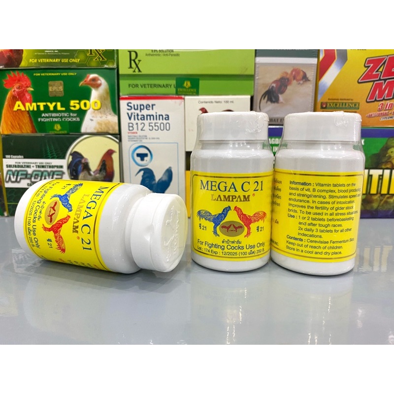Mega C21 Thái Lan, 100 viên, tăng bo, săn chắc dành cho gà đá.