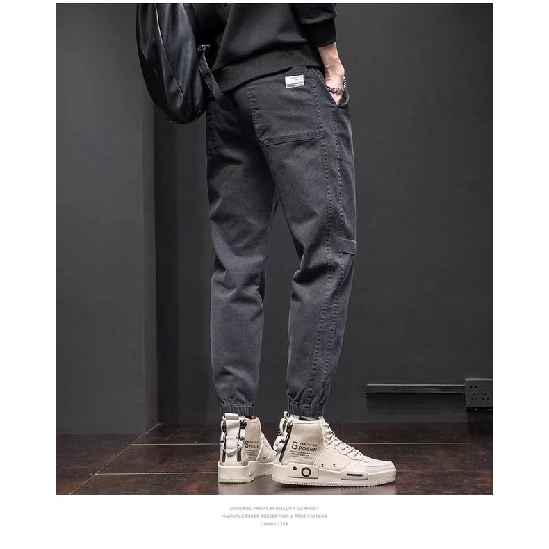 Quần Jean Thể Thao Thắt Dây Lưng Thun Mỏng Dài Đến Mắt Cá Chân Hàng Mới Cho Nam