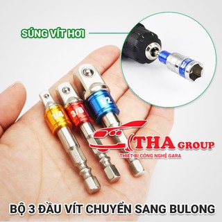 (Rẻ Nhất Shopee).Bộ 3 Đầu Chuyển Súng Vít Hơi