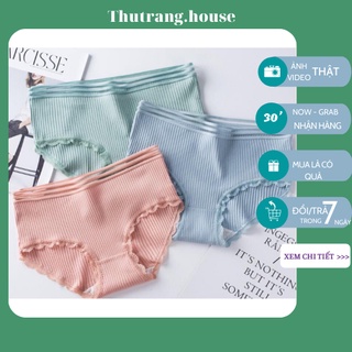 Quần Lót Nữ Cotton M03 Cạp sọc,Viền Ren Quần Lót Kháng Khuẩn Trơn Nhiều Màu Dễ Thương, sexxy, gợi cảm (Video thật)