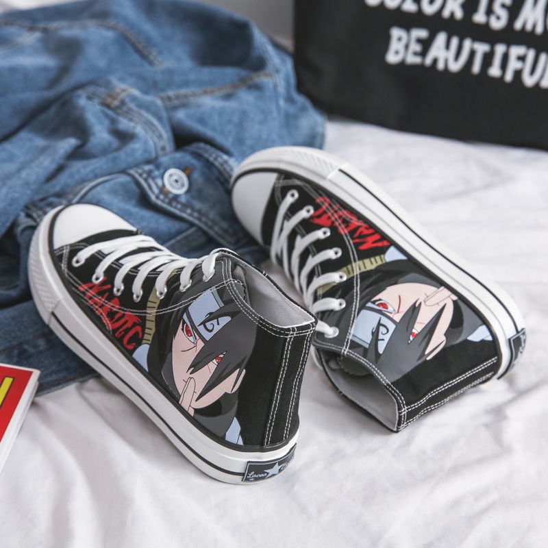 Giày Thể Thao Canvas Cổ Cao In Hình Naruto Thời Trang Cho Nam