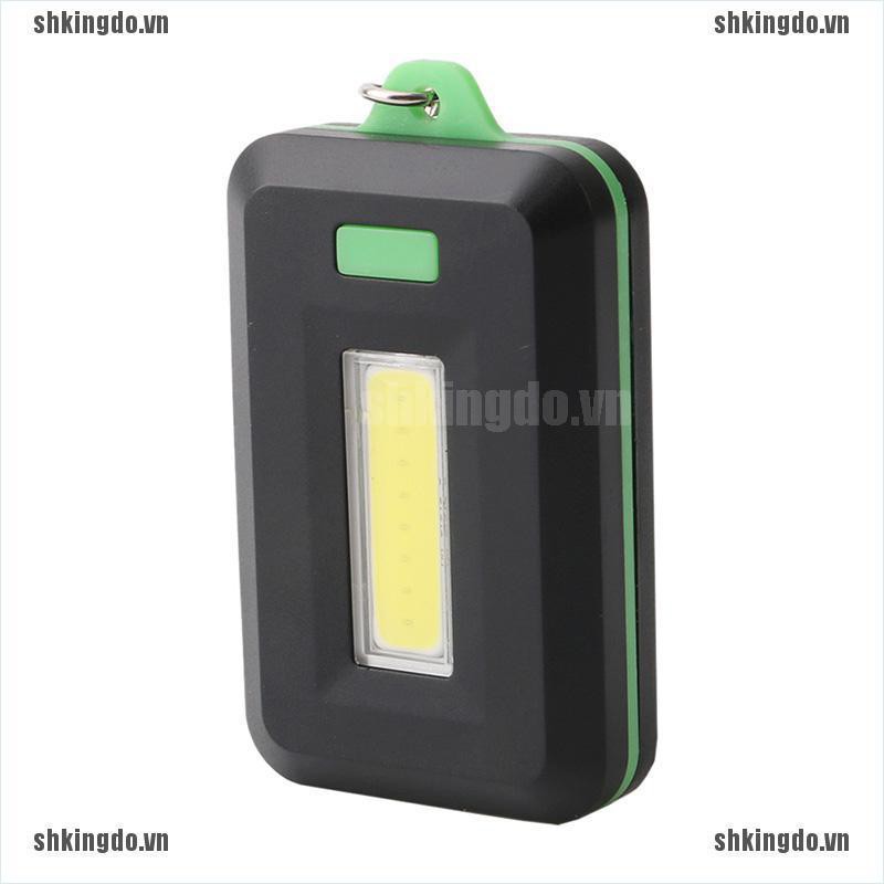 Móc chìa khóa tích hợp đèn pin LED COB mini vỏ chống nước tiện lợi khi cắm trại