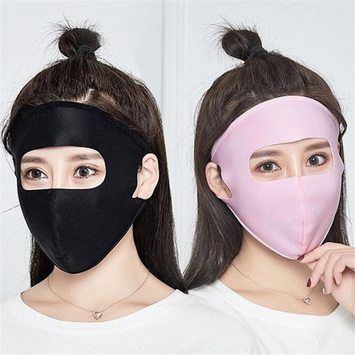 Khẩu trang ninja 2 lớp vải cotton thông hơi che kín mặt chống tia UV nam , nữ