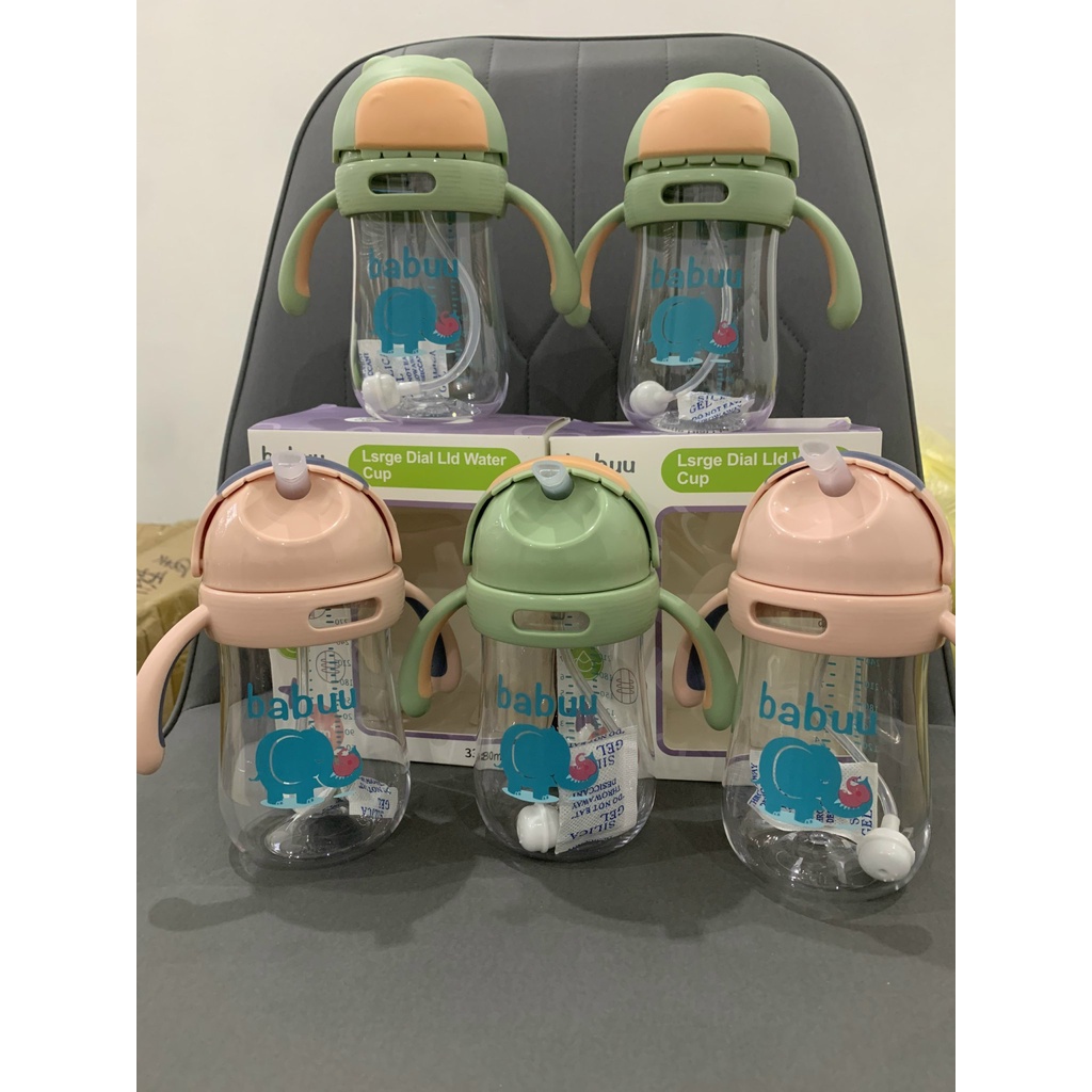 Bình tập uống PPSU nắp bật Babuu có van chống sặc cho bé