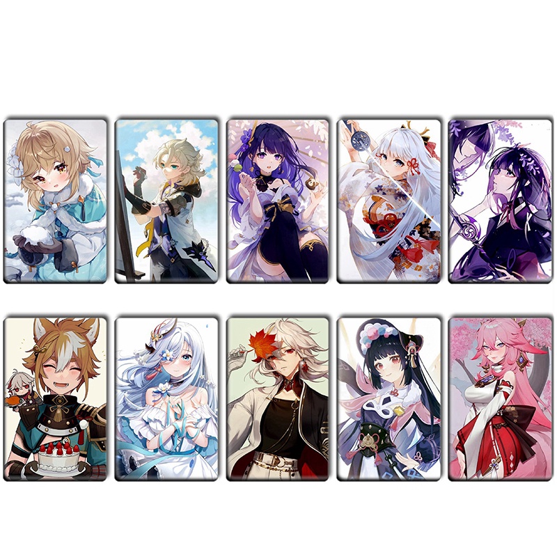 Bộ 10 Thẻ Tên Bằng Pvc Họa Tiết Anime Cho Trẻ Em Diy