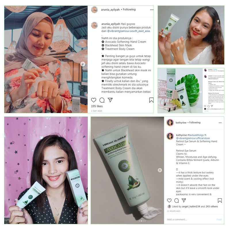 Kem dưỡng da tay Vibrant Glamour chiết xuất bơ dưỡng ẩm làm mềm da tay ngăn ngừa nứt nẻ làm trắng da chống lão hóa 30g | BigBuy360 - bigbuy360.vn