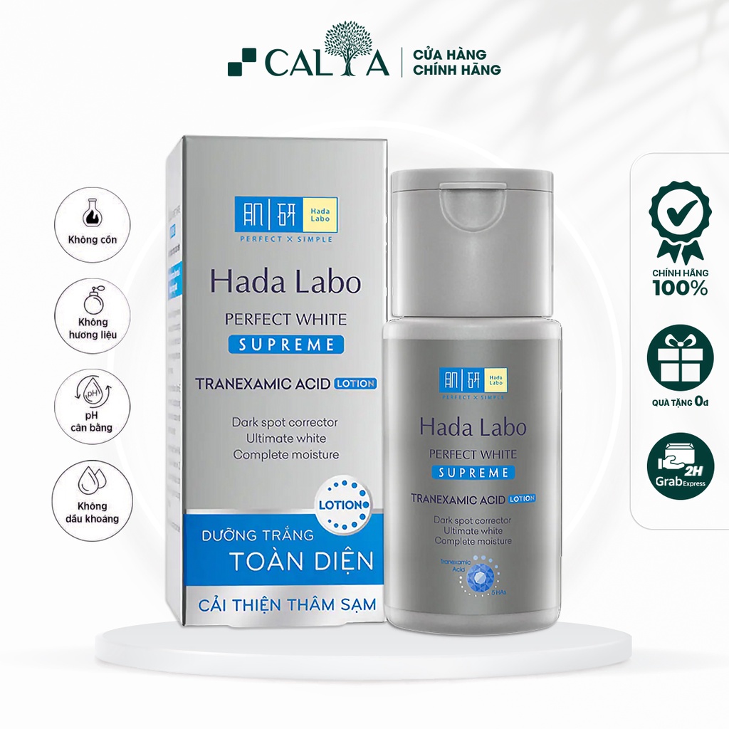 Dung Dịch Hada Labo Màu Xám, Dưỡng Trắng Toàn Diện, Làm Đều Màu Da - Hada Labo Perfect White Supreme Lotion 100ml