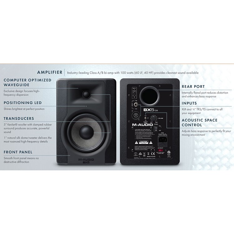 Loa Kiểm Âm 2 Way Bass 5 Inch M-AUDIO - BX5D3 - Việt Thương Music