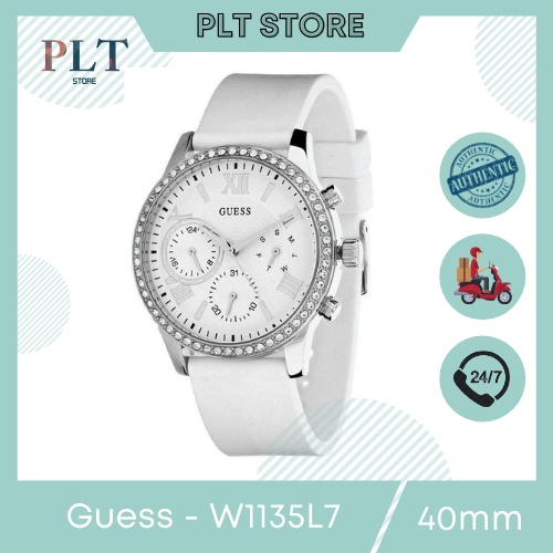 Đồng hồ nữ Guess W1135L7 dây cao su trắng Size 40mm Full Box