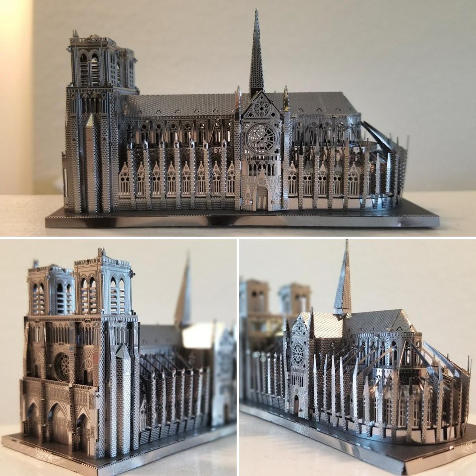 Mô hình 3D kim loại lắp ráp Nhà thờ Đức bà Paris [Chưa lắp]