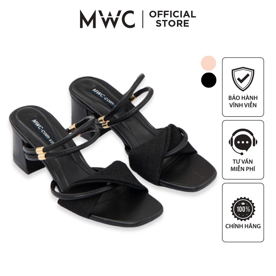 Giày MWC 4159 - Giày Sandal Cao Gót Quai Chéo Đế Vuông 5CM Trẻ Trung Thanh Lịch