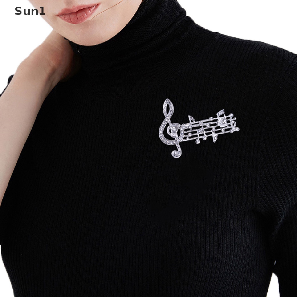 Sun1 &gt; Ghim Cài Áo Hình Nốt Nhạc Tráng Men Chống Lóa Cho Nam Nữ
