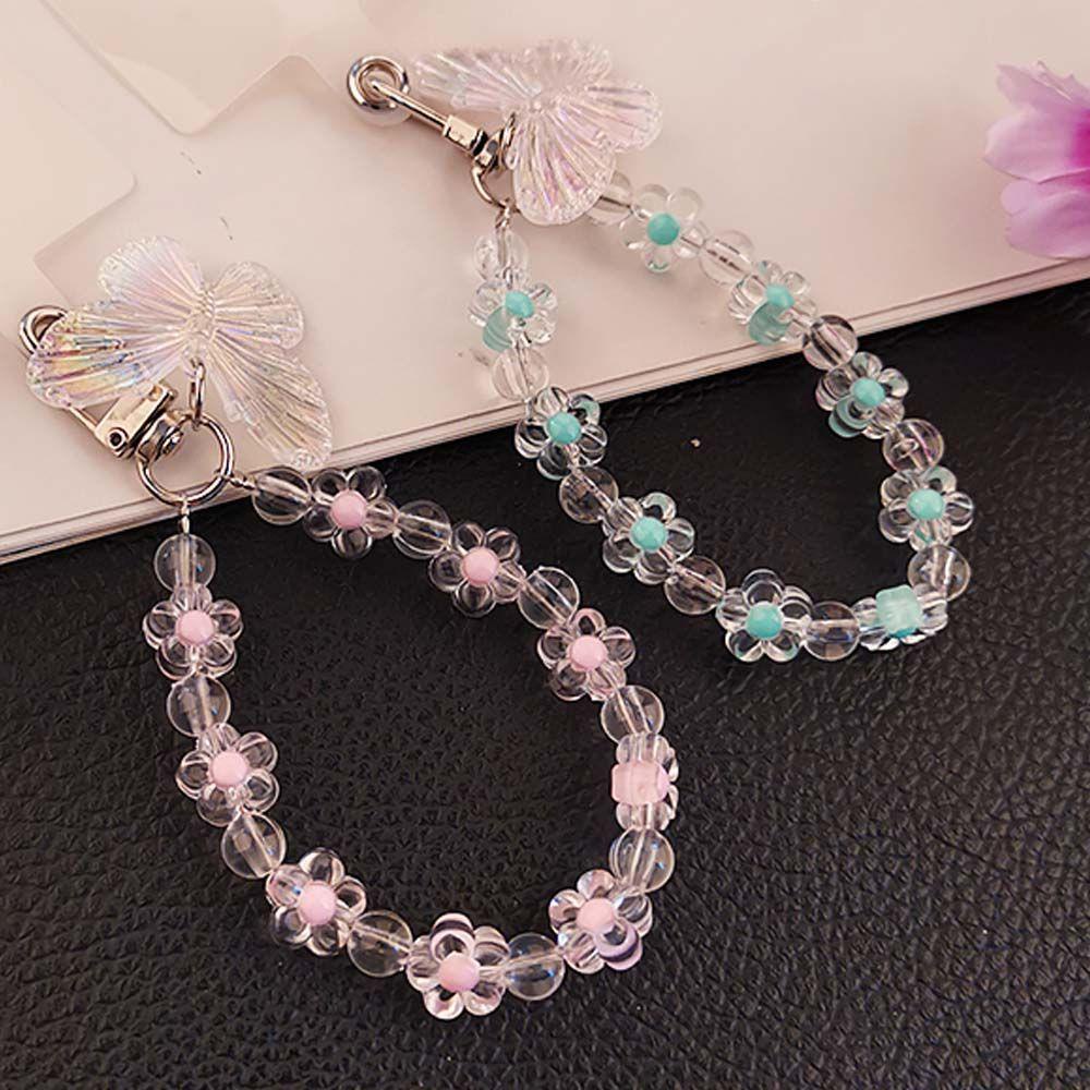 [COD] Móc Khóa / Điện Thoại Bằng Resin Hình Hoa / Bướm Hoạt Hình Dễ Thương Cho Nữ