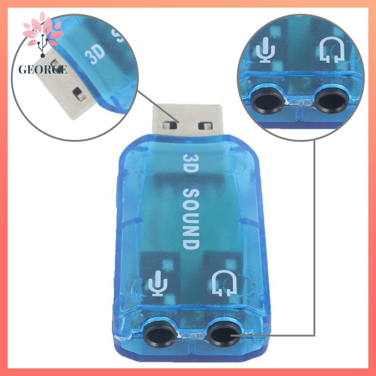 Bộ Chuyển Đổi Usb 1.1 Mic / Loa Âm Thanh 7.1 Ch 3d Cho Pc / Laptop