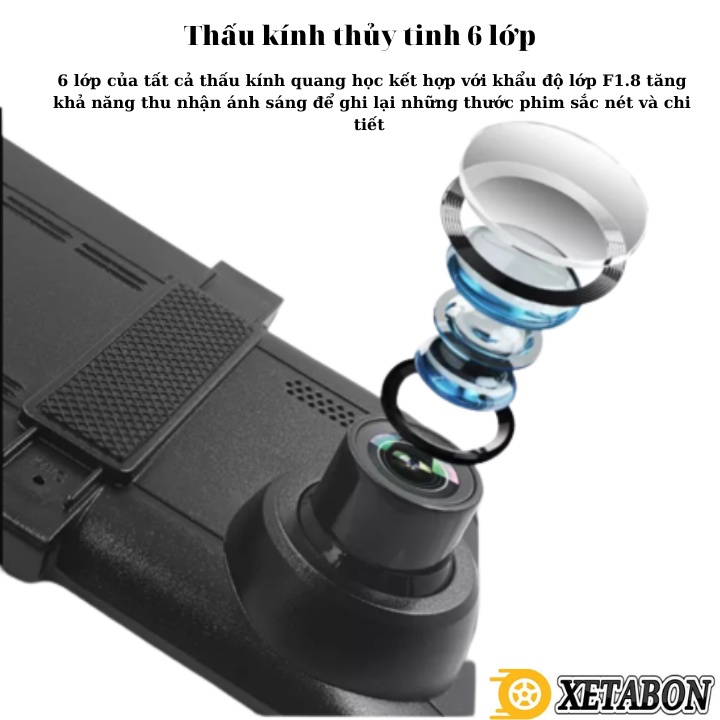 Camera Hành Trình ô tô gương chiếu hậu M5 XETABON Full Hd 1080P cam trước sau rõ nét góc quay 170 độ 1 đổi 1 trong 12Th