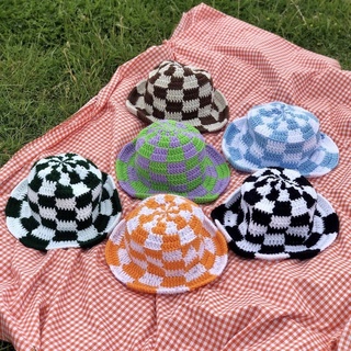 Checkered bucket hat. ver 1 nón len caro
