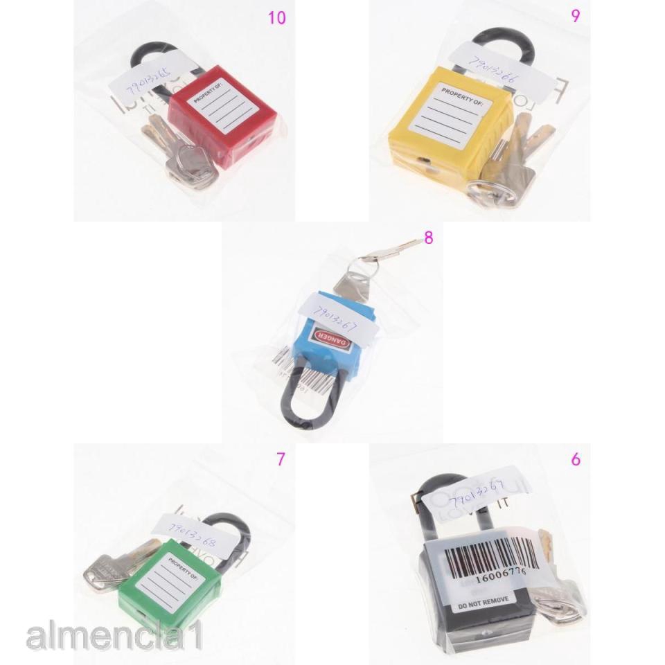 【Hàng sẵn sàng】Safety Lock Padlock Engineering Plastic PVC, 10 Colors, Safe and Reliable[ALMENCLA1]