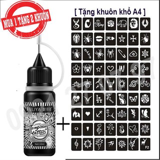 MỰC XĂM TẠM THỜI TẶNG 2 KHUÔN khổ A4 được chọn mẫu