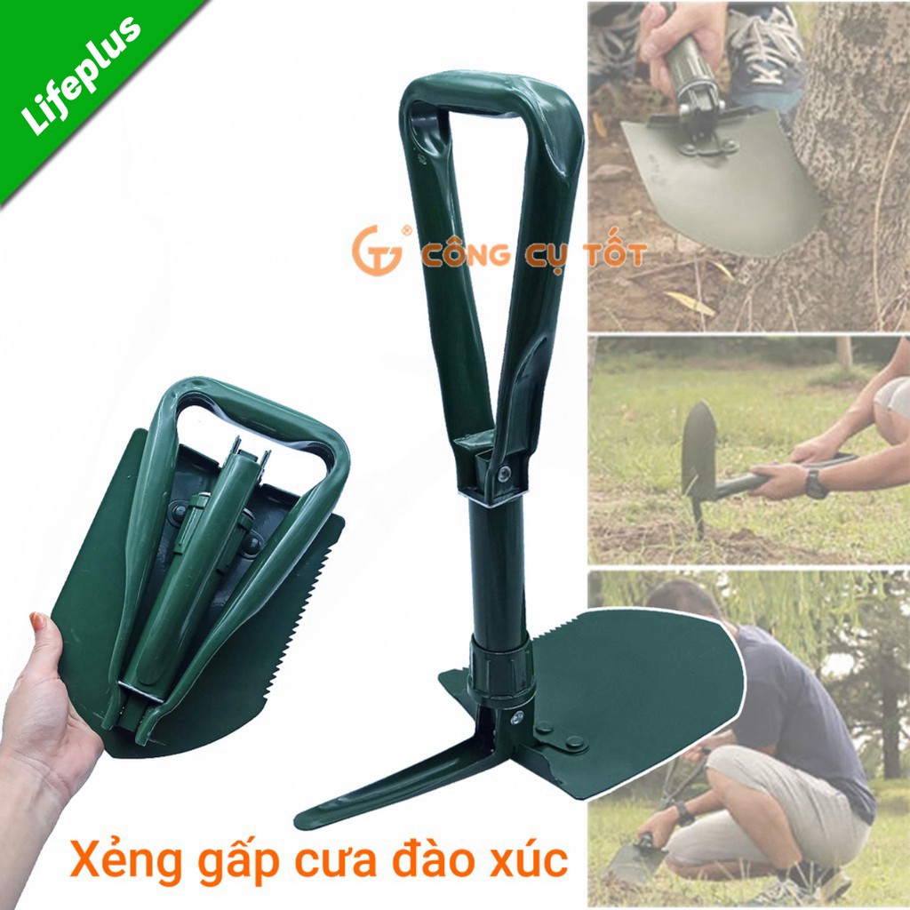 Xẻng gấp công binh cán tam giác để cưa đào xúc