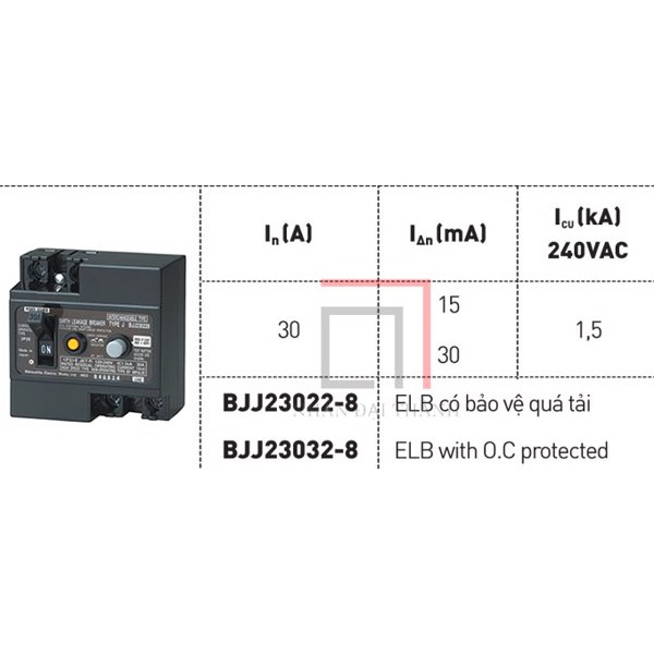 CB chống giật Panasonic 30A BJJ